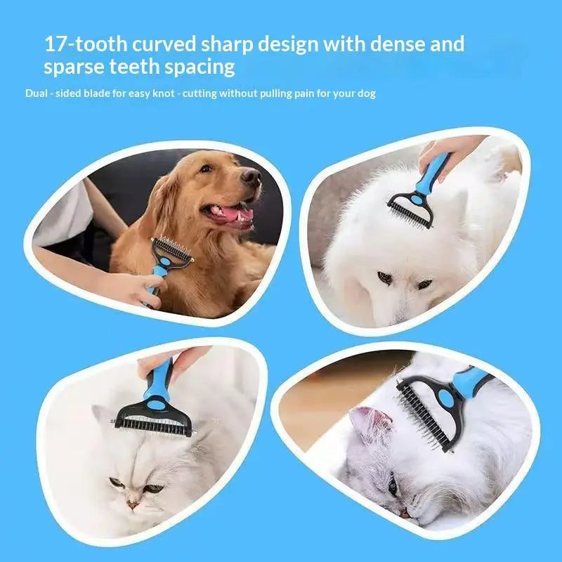 Dematting brush smooth side — finishes and polishes coat after detangling